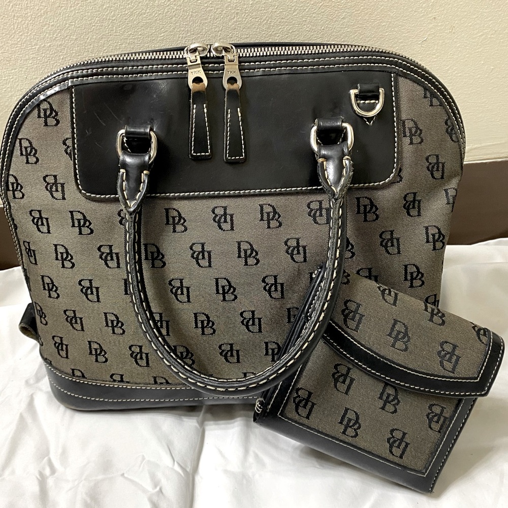 Vintage 1980s Dooney and Bourke Purse Tote and Matching Wallet